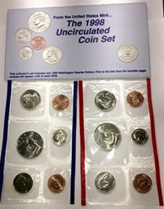 1998 p d us mint set 10 pieces comes in us mint packaging brilliant uncirculated