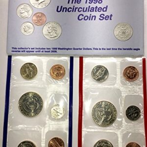 1998 P D US Mint Set 10 Pieces comes in US mint Packaging Brilliant Uncirculated