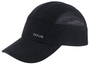 titus lightweight safety bump cap - baseball style protective hat (black vented)