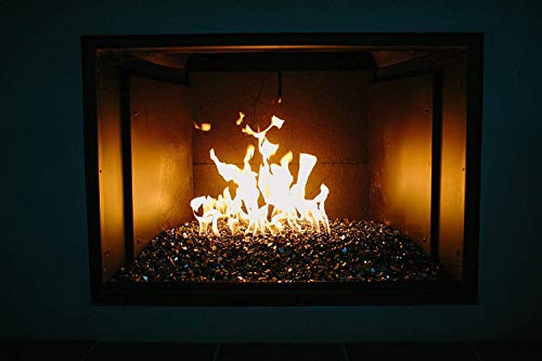 Cookingstar Fire Pit Fireplace Glass, High Luster 10-Pound x 1/2-Inch Fire Glass (Dark Matter Black)