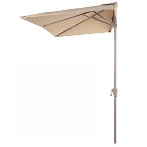 cobana 7.5’by 4’half rectangular outdoor patio umbrella for patio, balcony, garden, deck, beige
