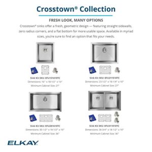 Elkay Crosstown 16 Gauge Stainless Steel, 30-1/2" x 18-1/2" x 10" Single Bowl Undermount Sink Kit