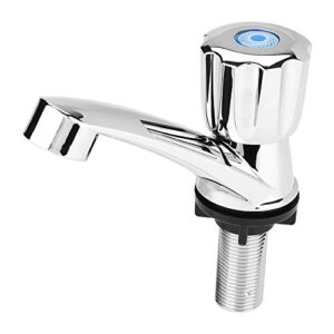 Fdit Water Tap Single Cold Faucet Water Nozzle G1/2 Bathroom Basin Kitchen Sink Rest Room Washing Basin Accessories ABS(Knob Handle)