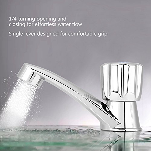 Fdit Water Tap Single Cold Faucet Water Nozzle G1/2 Bathroom Basin Kitchen Sink Rest Room Washing Basin Accessories ABS(Knob Handle)