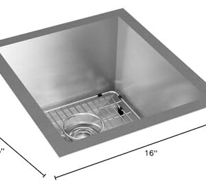 Elkay Crosstown 16 Gauge Stainless Steel 16" x 18-1/2" x 10", Single Bowl Undermount Sink Kit , Polished Satin - EFU131610TC