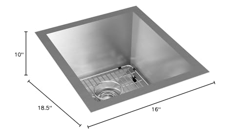 Elkay Crosstown 16 Gauge Stainless Steel 16" x 18-1/2" x 10", Single Bowl Undermount Sink Kit , Polished Satin - EFU131610TC