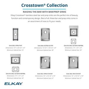 Elkay Crosstown 16 Gauge Stainless Steel 16" x 18-1/2" x 10", Single Bowl Undermount Sink Kit , Polished Satin - EFU131610TC