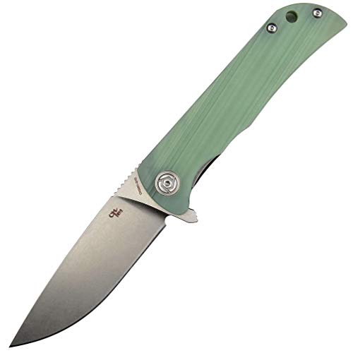 Eafengrow CH3001-G10 Folding Knives D2 Steel Blade G10 Material Handle Outdoor Camping Knife Hunting Survival Hand EDC Tools (Jade)