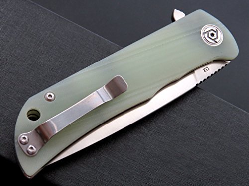 Eafengrow CH3001-G10 Folding Knives D2 Steel Blade G10 Material Handle Outdoor Camping Knife Hunting Survival Hand EDC Tools (Jade)