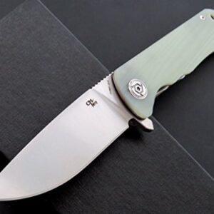 Eafengrow CH3001-G10 Folding Knives D2 Steel Blade G10 Material Handle Outdoor Camping Knife Hunting Survival Hand EDC Tools (Jade)