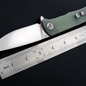 Eafengrow CH3001-G10 Folding Knives D2 Steel Blade G10 Material Handle Outdoor Camping Knife Hunting Survival Hand EDC Tools (Jade)