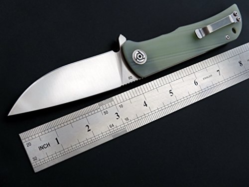 Eafengrow CH3001-G10 Folding Knives D2 Steel Blade G10 Material Handle Outdoor Camping Knife Hunting Survival Hand EDC Tools (Jade)