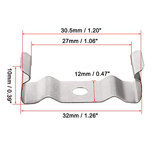 uxcell T8 Clips Bracket Hanger for Integrated Tube Light Fixture, Nickel-Plated Manganese Steel, Pack of 35