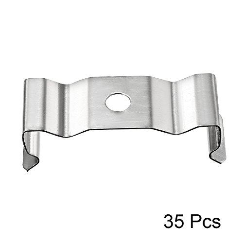 uxcell T8 Clips Bracket Hanger for Integrated Tube Light Fixture, Nickel-Plated Manganese Steel, Pack of 35