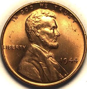 1944 p lincoln wheat cent red penny seller mint state