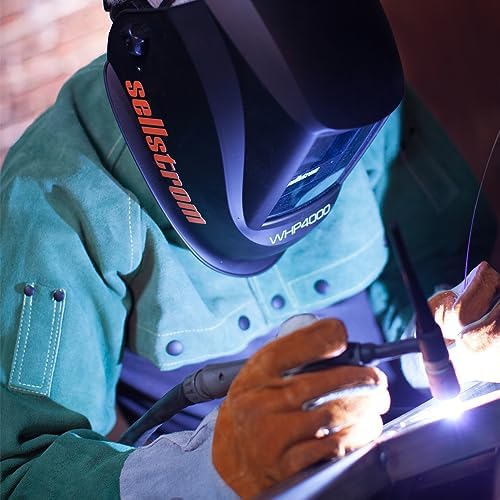 Sellstrom Lightweight,Ergonomic Design,Nylon,Extra Large Blue Lens Technology,All-Day Comfort,Excellent Optical Clarity,Premium Welding Helmet with ADF Technology,Black/Orange,7'Wx 13'H x 5'L,S26400