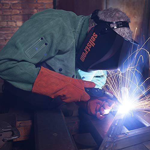 Sellstrom Lightweight,Ergonomic Design,Nylon,Extra Large Blue Lens Technology,All-Day Comfort,Excellent Optical Clarity,Premium Welding Helmet with ADF Technology,Black/Orange,7'Wx 13'H x 5'L,S26400