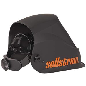 Sellstrom Lightweight,Ergonomic Design,Nylon,Extra Large Blue Lens Technology,All-Day Comfort,Excellent Optical Clarity,Premium Welding Helmet with ADF Technology,Black/Orange,7'Wx 13'H x 5'L,S26400