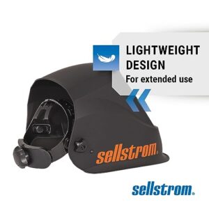 Sellstrom Lightweight,Ergonomic Design,Nylon,Extra Large Blue Lens Technology,All-Day Comfort,Excellent Optical Clarity,Premium Welding Helmet with ADF Technology,Black/Orange,7'Wx 13'H x 5'L,S26400