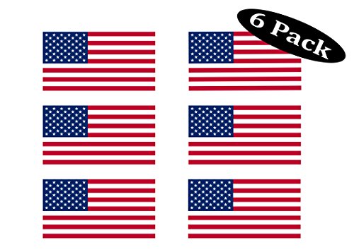 Rogue River Tactical Pack of 6 USA Flag Stickers United States Work Hard Hat Biker Helmet Stickers Decals Toolbox 1x 2