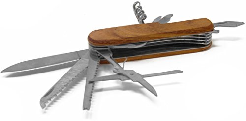 Tough Stainless Steel Multi-function Tool 11-in-1 Pocket Knife With Wooden Handle