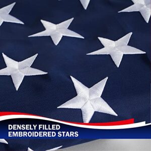 Homissor American Flags 3x5 for Outside US Flag Made in USA - Outdoor Heavy Duty United State Flag Embroidered Stars Durable Nylon for All Weather High Wind Sewn Stripes With Brass Grommets