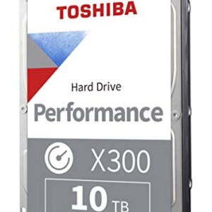 Toshiba X300 10TB Performance & Gaming 3.5-Inch Internal Hard Drive - CMR SATA 6 GB/s 7200 RPM 256 MB Cache - HDWR11AXZSTA