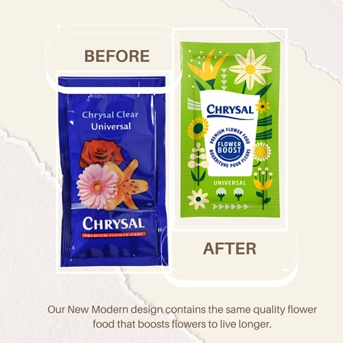 Chrysal Clear Flower Food Packets – Single Packet – Flower Arrangements & Bouquets – Floral Supplies for Fresh Flowers – Fresh Flower Arrangements Supplies – Ideal Florist Supplies- 100 Ct-10g/1 liter