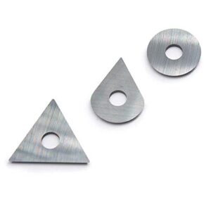oscarbide carbide scraper blade set 3pcs include round drop triangle shaped for removing paint glue varnish rust fits most popular hand-hold scrapers replacement blades