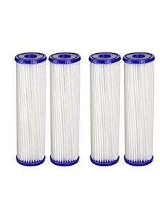 cfs – 4 pack pleated polyester water filter cartridges compatible with w34-pr, wc34-pr, wvc34, pentek r30 models – remove bad taste & odor – replacement filter cartridge – 5 micron – 9-3/4" x 2-5/8"