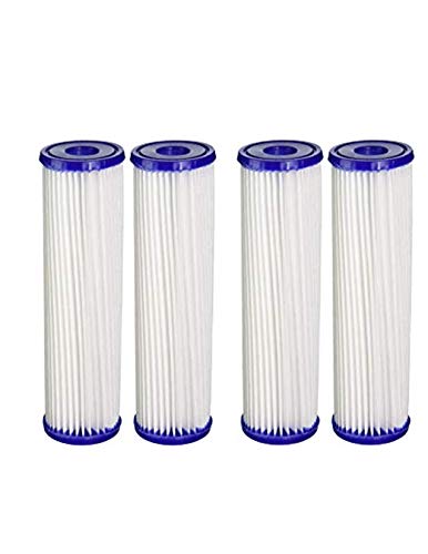 CFS – 4 Pack Pleated Polyester Water Filter Cartridges Compatible with W34-PR, WC34-PR, WVC34, Pentek R30 Models – Remove Bad Taste & Odor – Replacement Filter Cartridge – 5 Micron – 9-3/4" x 2-5/8"