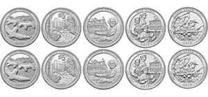 2017 p, d bu national parks quarters - 10 coin set uncirculated