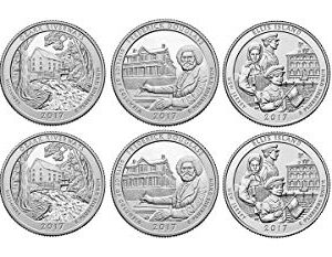 2017 P, D BU National Parks Quarters - 10 coin Set Uncirculated