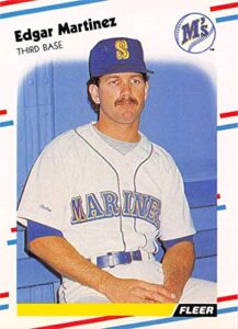 1988 fleer #378 edgar martinez rc rookie baseball trading card mariners