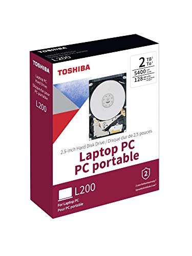 Toshiba HDWL120XZSTA L200 2TB Laptop PC Internal Hard Drive 5400 RPM SATA 6Gb/s 128 MB Cache 2.5" 9.5mm Height - 2000 Internal Bare/OEM Drive