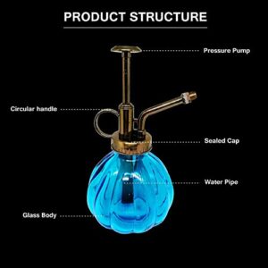 SENLIXIN Plant Mister Flower Water Spray Bottle Can Pot | Vintage Pumpkin Style Decorative Glass Plant Atomizer Watering Can Pot with Top Pump for Indoor Potted Plants Terrariums Flowers