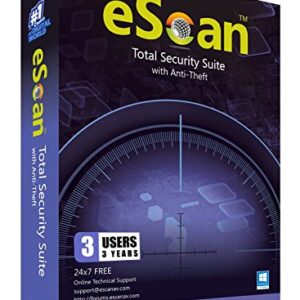 eScan Total Security Suite with Cloud Security Premium includes anti malware Internet Security Software Antivirus plus | 3 Devices 3 years | latest version [2019]