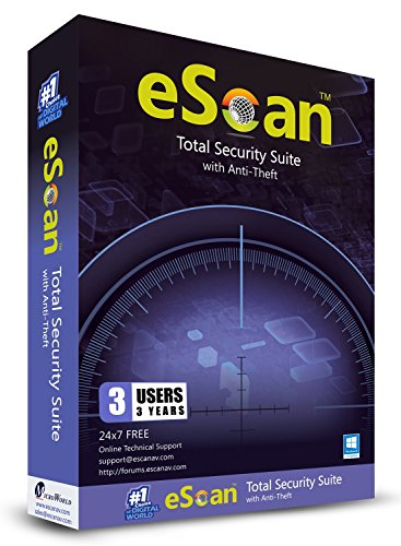 eScan Total Security Suite with Cloud Security Premium includes anti malware Internet Security Software Antivirus plus | 3 Devices 3 years | latest version [2019]