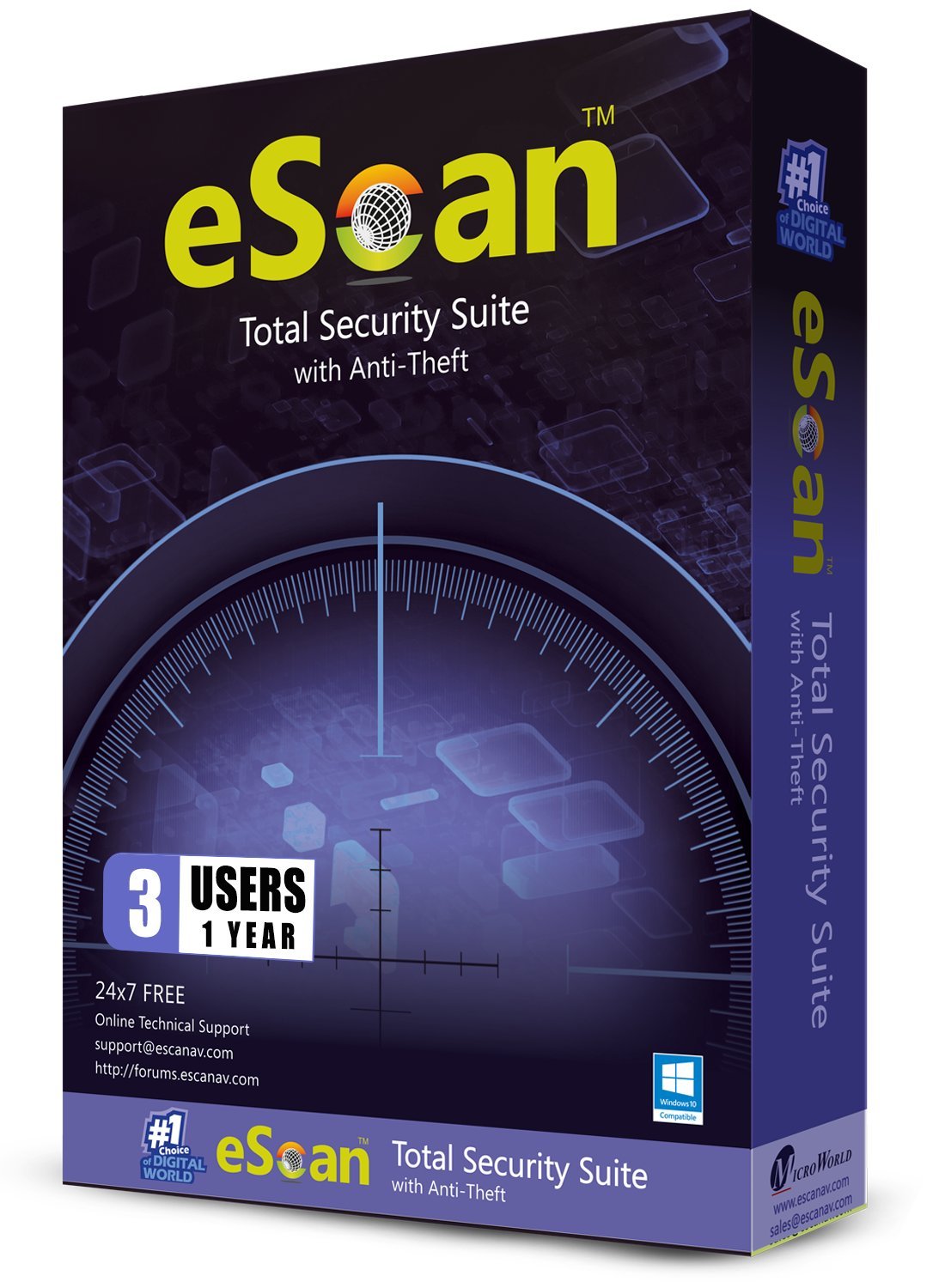 eScan Total Security Suite with Cloud Security Web Security Improves system performance Prevents USB infection | 3 Devices 1 Year|total protection 2019 Anti Ransomware Antitheft for stolen/lost device