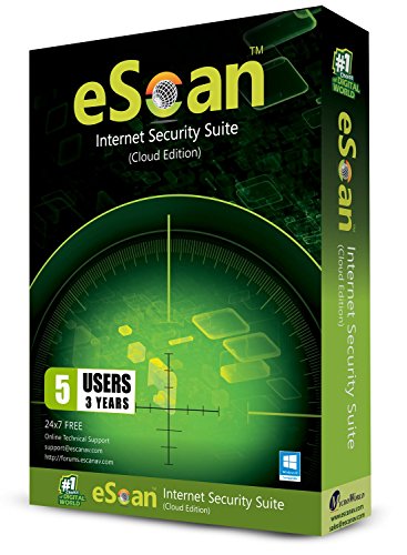 eScan Internet Security Suite with Cloud Security Files & Folders Protection Unauthorized User Security Two Way Firewall Improved | 5 Devices 3 Years | Internet utility Software 2019 [PC/Laptop]