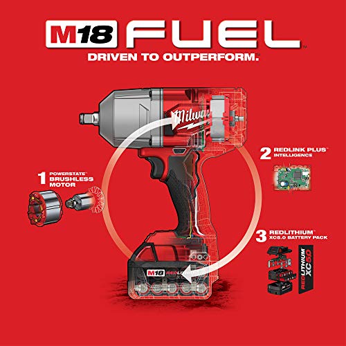 Milwaukee M18 Fuel 1/2" High-Torque Impact w/Free Grease Gu, Chrome (2767-22GG)