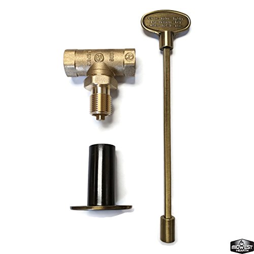 Midwest Hearth Gas Fire Pit Key Valve Kit - 1/2" NPT - Antique Brass