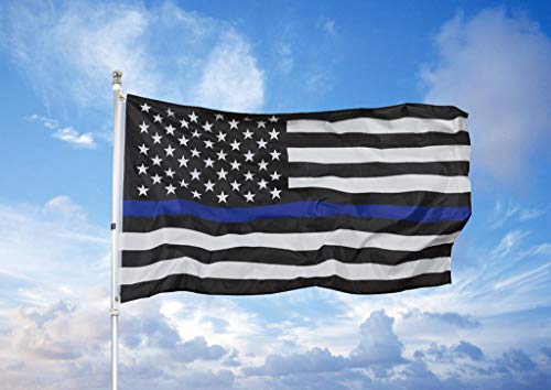 Thin Blue Line American Flag - 3x5 Blue Stripe American Matter Police Flags - USA Honoring Law Enforcement Officers Banner Flags Outdoor Indoor