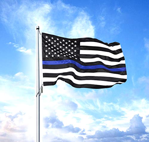 Thin Blue Line American Flag - 3x5 Blue Stripe American Matter Police Flags - USA Honoring Law Enforcement Officers Banner Flags Outdoor Indoor