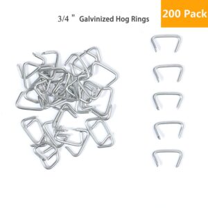 Straight Hog Ring Pliers Set & 200pcs Galvanized Hog Rings – Upholstery Installation Kit for Bungee/Shock Cords/Animal Pet Cages/Bagging/Traps/Sausage Casing/Meat bags/Fencing/Railing by NIDAYE