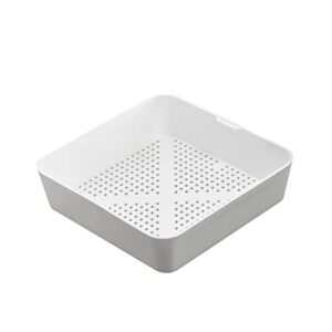 steadykleen - 8.5-inch floor sink drain cover alternative, square drain basket for restaurants, use below 3 compartment sink. sink strainer with 0.19-inch holes, versatile plastic drain screen basket