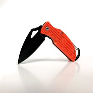 attractionoil gifts survival orange pocket knife with fire starter & carabiner clip