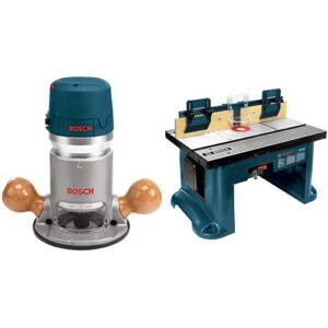 bosch 1617evs 2.25 hp electronic fixed-base router and ra1181 benchtop router table