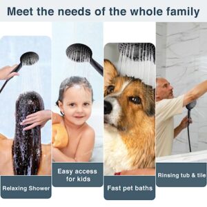 BRIGHT SHOWERS 9 Spray Settings Handheld Shower Head Set High Pressure Oil-Rubbed Bronze Hand Held Showerhead with 60 Inch Flexible Shower Hose and Adjustable Shower Arm Mount Bracket