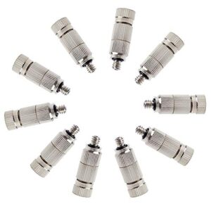 metalwork 10 pcs stainless steel misting nozzles for outdoor cooling misting system, high pressure anti drip cleanable, 3/16" thread (0.8mm)
